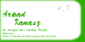 arpad kanasz business card