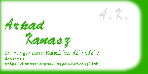 arpad kanasz business card